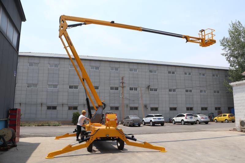 Folding arm and curved arm elevator electro-hydraulic climbing maintenance platform