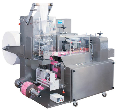 Automatic disposable wet tissue production line automatic slitting and packaging integrated machine 