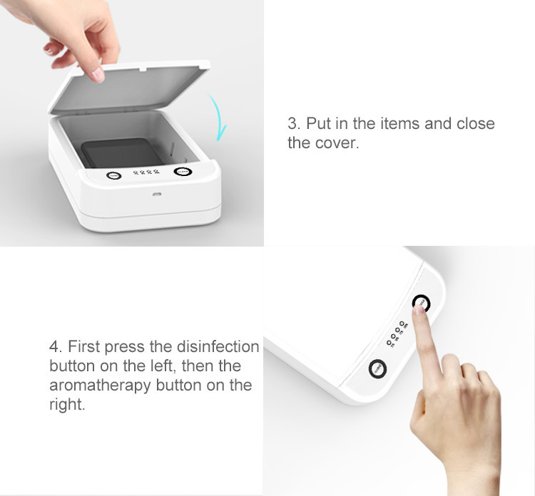Newest Product Portable Wireless Charging UV Disinfection UVC Sterilizer Germicidal Box