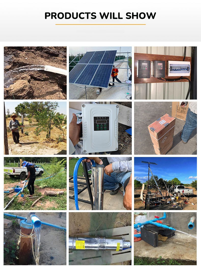 1100W 2200KW  2HP 3HP solar submersible pump solar power pump / 6
