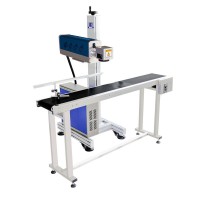 20w 30w 60w 100w Fiber Laser Flying Marking Machine with Conveyor