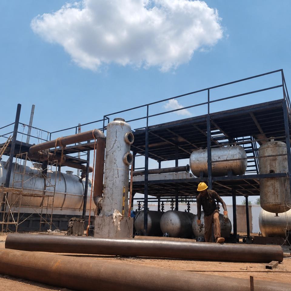 Waste Plastic/Tyre Pyrolysis & Distillation Equipment / 2